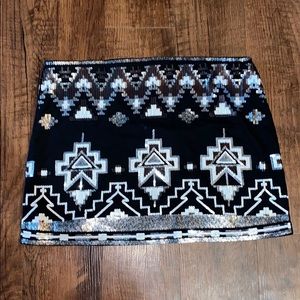 sequined mini skirt